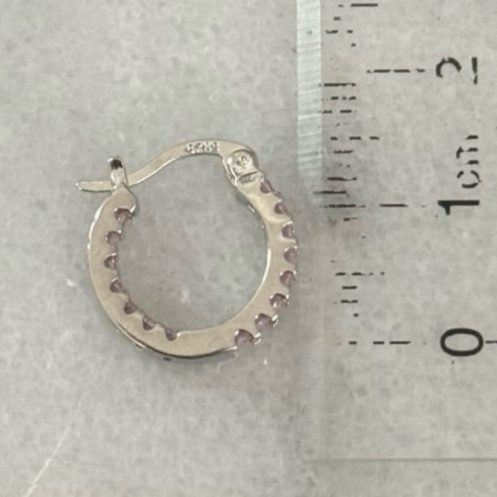 NEW STOCK Sterling Silver Pink Thick Crystal Hoop Earrings 

Brand New - Picture 4 of 5